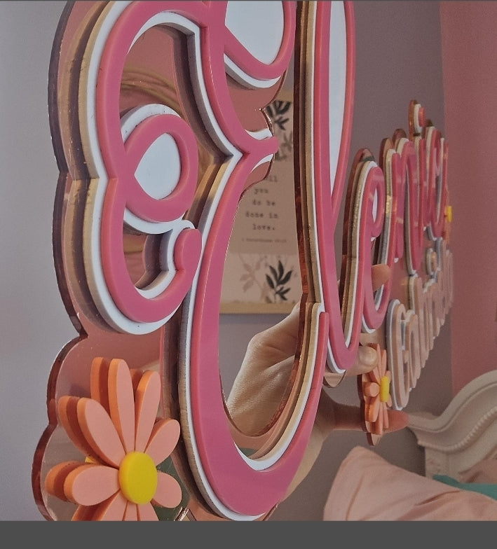 3D Name sign | Personalized triple layered acrylic bedroom wall sign | nursery room| kids room| girls room| playroom| boys room wall.