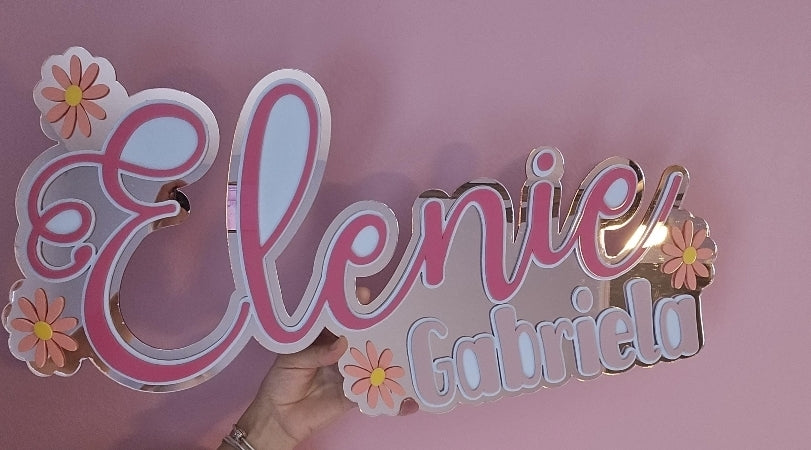3D Name sign | Personalized triple layered acrylic bedroom wall sign | nursery room| kids room| girls room| playroom| boys room wall.